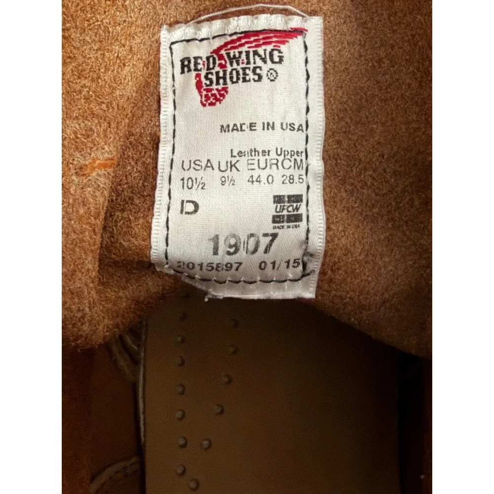 Red Wing Classic Moc Toe Boots Mens 10.5 D  Copper Leather  1907 Heritage USA